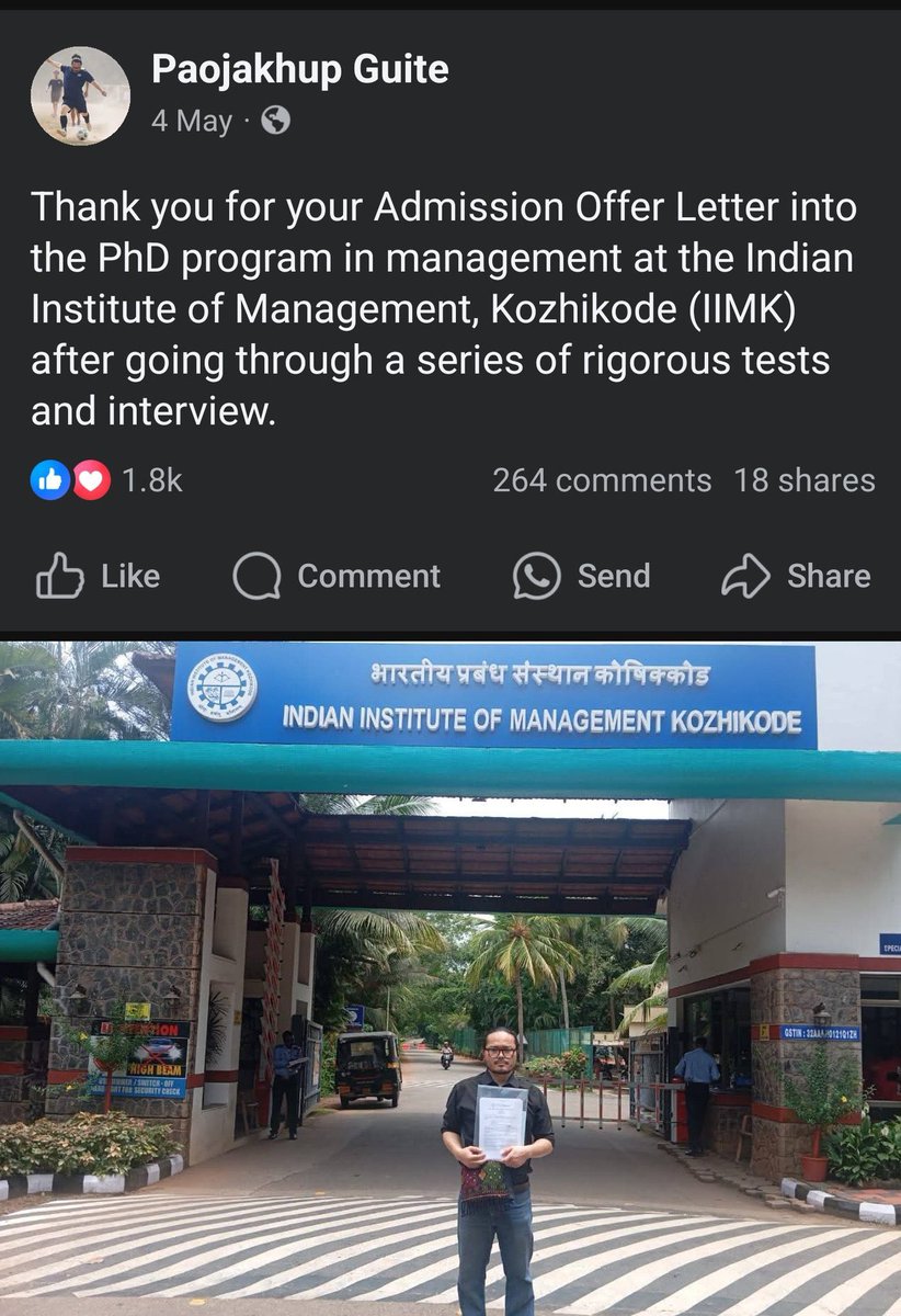 You <a href="/IIMKozhikode/">IIM Kozhikode</a> have not done due diligence in checking applicant's antecedents. Paojakhup Guite called for killing Meiteis in Manipur who pass by Kuki villages en route to Shirui Lily State Festival. We strongly suggest you look into this. @RajBhavManipur <a href="/manipur_police/">Manipur Police</a>