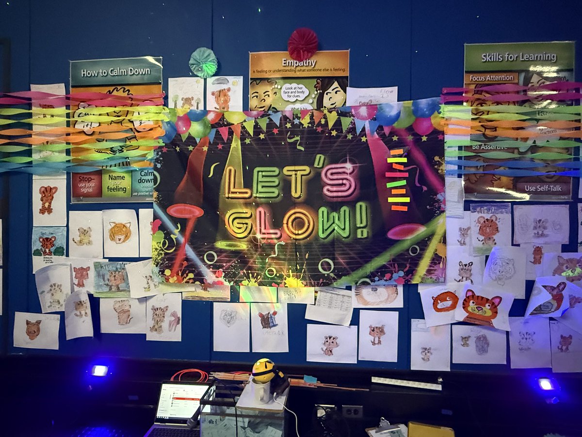 The Brooks Tigers earned a special Glow Party Lunch today!  All grade levels had fun singing and dancing their way through lunch!  What a fun way to go into the weekend!  Great work Tigers!  WE ARE….BROOKS TIGERS!!!!