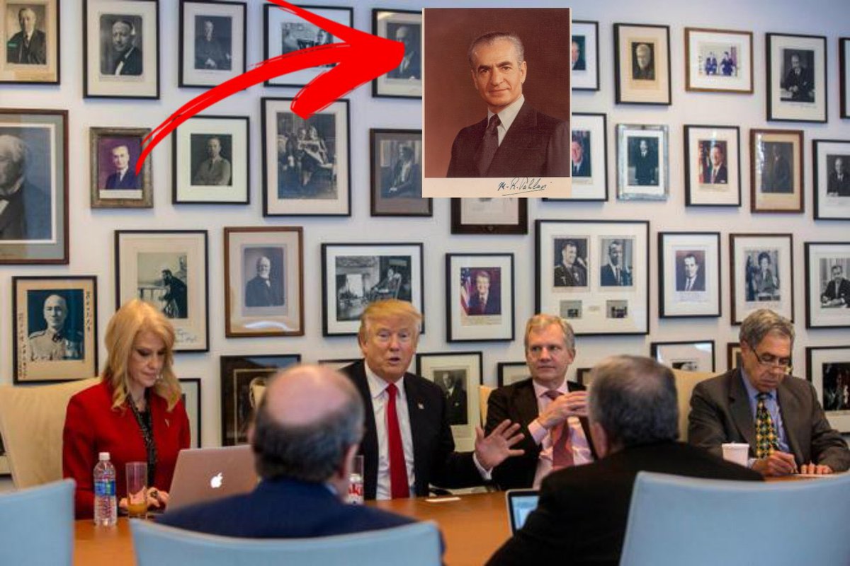 LionsOfZion_ORG's tweet photo. Photo of Iran’s last true leader — in Trump’s office. https://t.co/C638u7iQgu