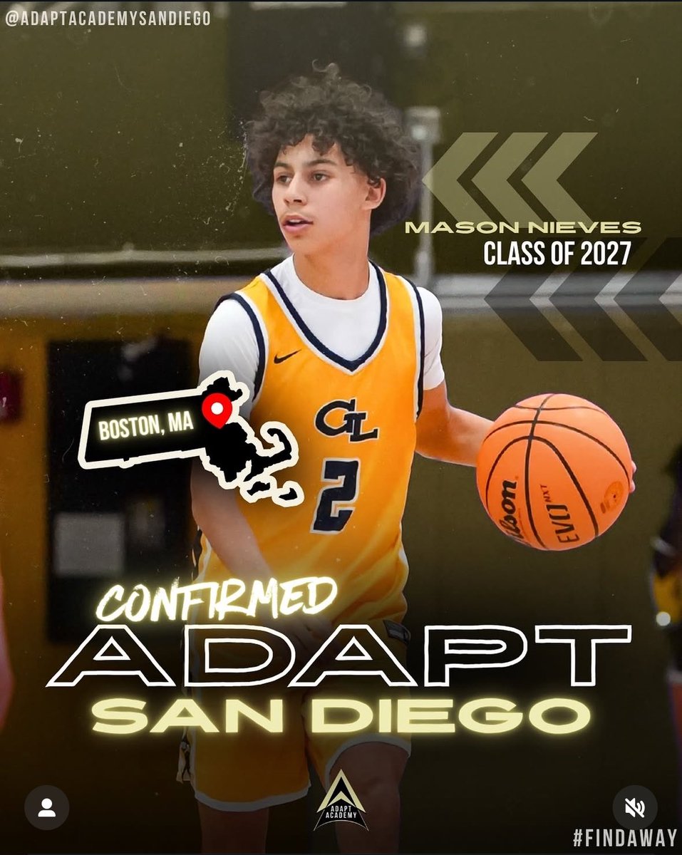 MasonNieves11's tweet photo. Blessed and honored to get the opportunity to join the @ADAPTAcadHoops San Diego squad! 🖤💛 https://t.co/EQ0uSQ8I9p