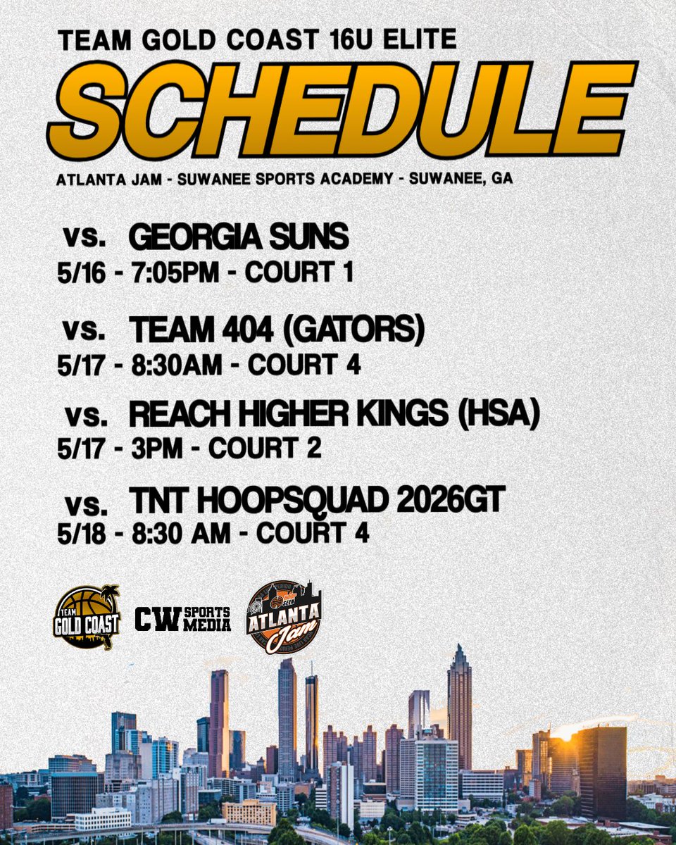 Team Gold Coast (@teamgoldcoast) on Twitter photo Team Gold Coast 16u Elite Roster & Schedule for <a href="/hoopseen/">HoopSeen</a> Atlanta Jam
#1 - <a href="/aliatallah27/">Ali Atallah</a>
#2 - <a href="/jayden2elder/">Jayden Elder</a>
#3 - <a href="/santana_g3/">Santana Henderson III</a>
#4 - <a href="/itsEthanjl/">Ethan Jeanlouis</a>
#5 - <a href="/1of1donovan/">1of1donovanswain</a>
#9 - <a href="/bradykearns15/">Brady Kearns</a>
#10 - <a href="/Preston_1of1/">Preston</a>
#11 - <a href="/gavinreed22/">Gavin reed</a>
#15 - <a href="/TristanSylvera/">Tristan Sylvera</a> Team Gold Coast 16u Elite Roster & Schedule for <a href="/hoopseen/">HoopSeen</a> Atlanta Jam
#1 - <a href="/aliatallah27/">Ali Atallah</a>
#2 - <a href="/jayden2elder/">Jayden Elder</a>
#3 - <a href="/santana_g3/">Santana Henderson III</a>
#4 - <a href="/itsEthanjl/">Ethan Jeanlouis</a>
#5 - <a href="/1of1donovan/">1of1donovanswain</a>
#9 - <a href="/bradykearns15/">Brady Kearns</a>
#10 - <a href="/Preston_1of1/">Preston</a>
#11 - <a href="/gavinreed22/">Gavin reed</a>
#15 - <a href="/TristanSylvera/">Tristan Sylvera</a>