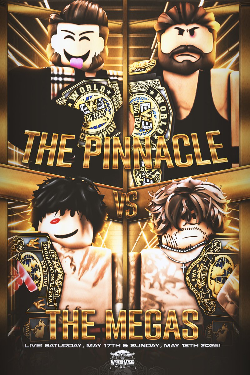 RWAMedia's tweet image. The RWA Tag Titles are BACK and on the line THIS WEEKEND at #OPRWrestleManiaVII! 👑🔥

@akioswrld &amp;amp; @faintedthrone defend vs. @nnrags &amp;amp; @iblameptr of @EWEPart2!

With the odds EVEN—who walks out as champs and TAG DIVISION KINGS? ⬇️👀