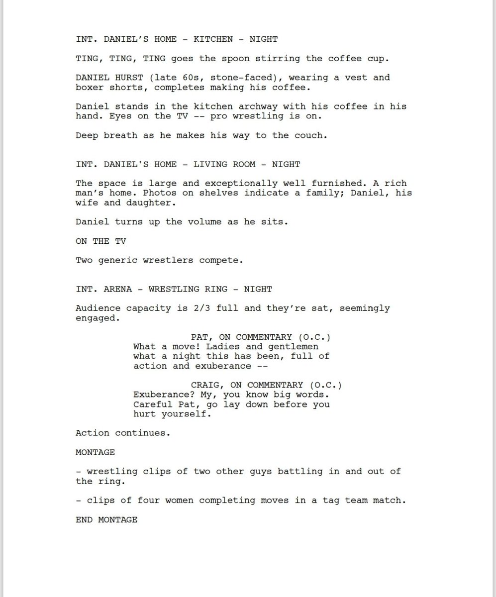 farook112's tweet photo. #FirstPageFriday #1stPageFriday
Top 1% @Coverfly
"Saving Glory."
The daughter of a failing Pro Wrestling tycoon worries that her dad will sell the family business. She recruits a martial artist in order to boost ratings.
#TheRedList https://t.co/jphMAlygre
