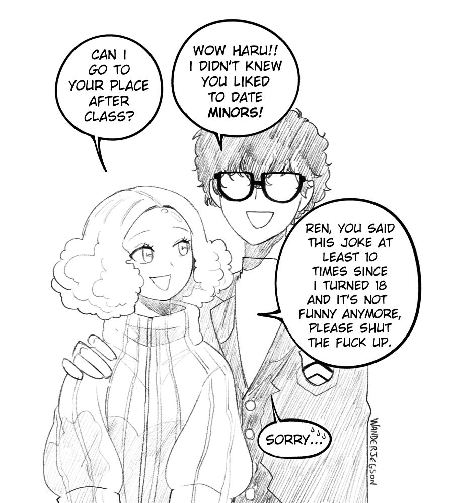 wanderjegson's tweet photo. Haru &amp; Ren from Persona: https://t.co/3z1lbvaWfM