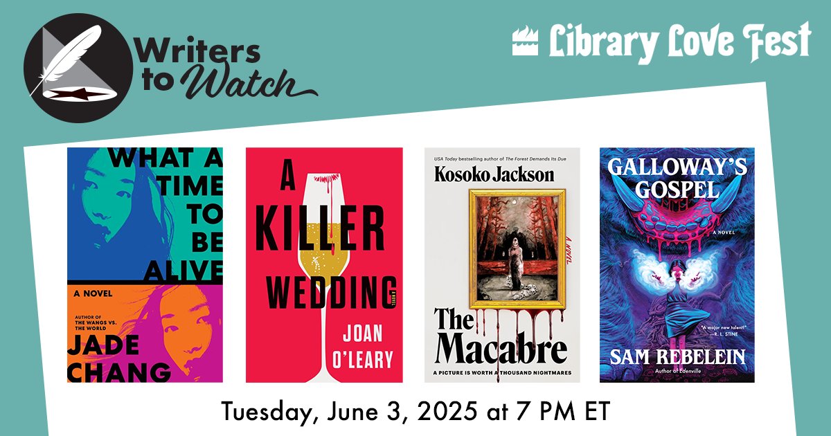 librarylovefest's tweet image. On June 3rd at 7 PM ET, we will be going LIVE with four fantastic authors.
Hear from Jade Chang, Joan O'Leary, Kosoko Jackson, & Sam Rebelein!
🔗 RSVP on FB: bit.ly/4j4aNVz
🔗 Register on CC: bit.ly/41LkkMe