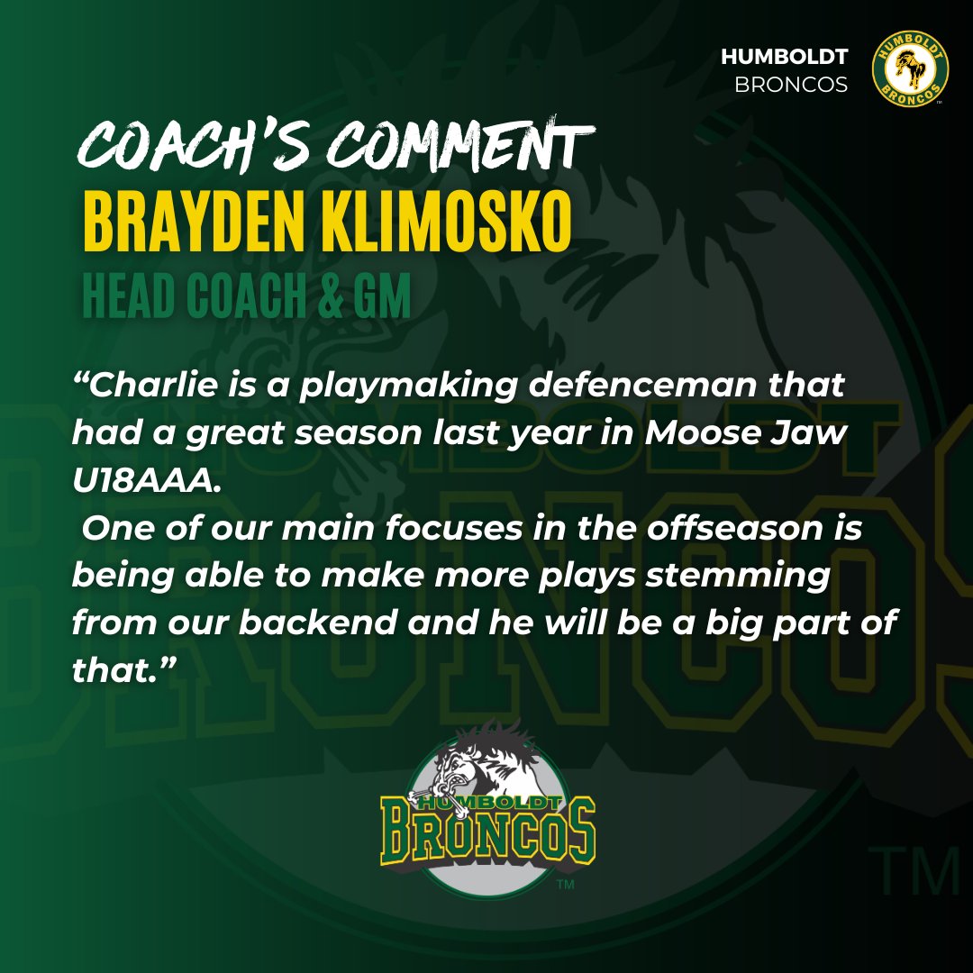 Humboldt Broncos (@humboldtbroncos) on Twitter photo 🚨#TeamTransaction sponsored by <a href="/CityofHumboldt_/">City of Humboldt</a>
The Humboldt Broncos are proud to announce the commitment of 2007-born defenseman Charlie Nameth for the 2025-26 season.
The Humboldt Broncos and the City of Humboldt would like to welcome Charlie and his family to the 🚨#TeamTransaction sponsored by <a href="/CityofHumboldt_/">City of Humboldt</a>
The Humboldt Broncos are proud to announce the commitment of 2007-born defenseman Charlie Nameth for the 2025-26 season.
The Humboldt Broncos and the City of Humboldt would like to welcome Charlie and his family to the