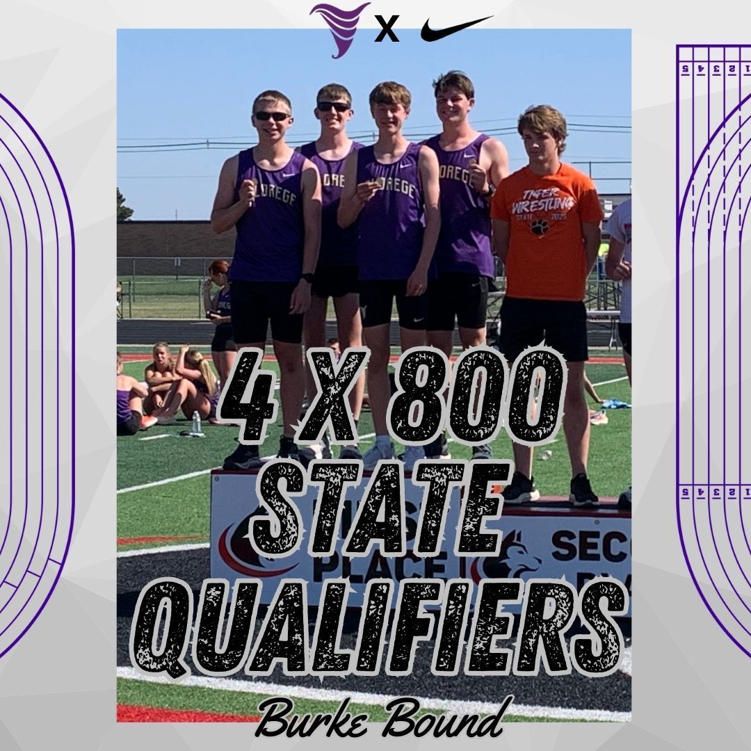 And finally, the 4x800 relay consisting of Michael Golus, Sam McQuistan, Christophe Taylor, and Roman Urbom will chase a podium spot in Burke! Their time of 8:11.00 ranks them as the 6th best time in Class B! Good luck gentlemen!