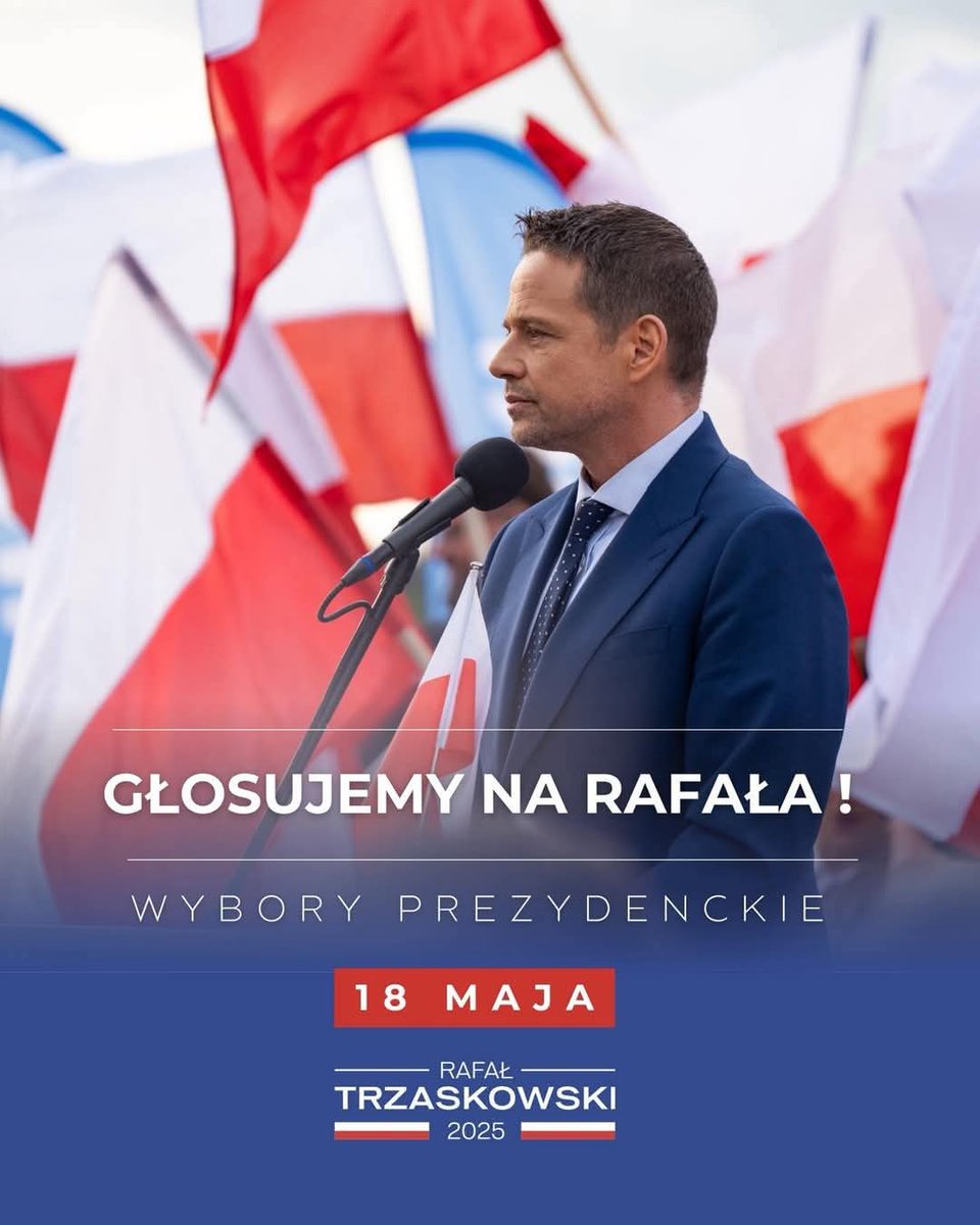 Już w niedzielę wybory. Czas pokazać, że nam zależy‼️Dlaczego Rafał? Bo to człowiek z wizją, z doświadczeniem i sercem po właściwej stronie. Wie, jak słuchać ludzi i działać, nie tylko obiecywać. To kandydat, który łączy, a nie dzieli.
Głosujmy na Rafała!
 #Trzaskowski2025