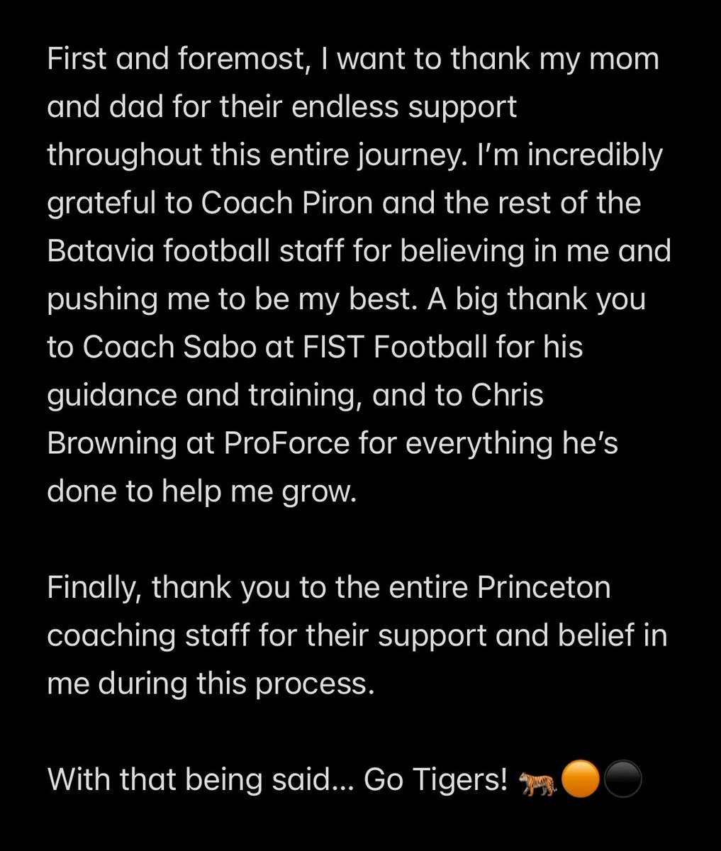 Ryan Myers 2026 (@ryanjmyers1) on Twitter photo COMMITTED TO THE ADMISSIONS PROCESS!!! 🔒🐅 <a href="/CoachCole71/">Coach Cole</a> <a href="/PrincetonFTBL/">Princeton Football</a> <a href="/CoachCuevas78/">Brandon Cuevas</a> <a href="/CoachBobSurace/">Bob Surace '90</a> <a href="/CoachSibel/">John Sibel</a> <a href="/CoachKolowski/">Adam Kolowski</a> <a href="/FB_Coach_C/">Coach Colamatteo</a> <a href="/CoachAnderson14/">Sean Anderson</a> <a href="/BataviaFootball/">Batavia Football</a> <a href="/FISTFootball/">FIST FootballAcademy</a> <a href="/CoachSaboFIST/">Kevin Sabo</a> <a href="/PF_Train_Insane/">ProForce Training</a> <a href="/EDGYTIM/">Timothy “EDGYTIM” OHalloran</a> <a href="/AllenTrieu/">Allen Trieu</a> <a href="/PrepRedzoneIL/">Prep Redzone Illinois</a> <a href="/CoachChris_Roll/">Coach Chris Roll</a> COMMITTED TO THE ADMISSIONS PROCESS!!! 🔒🐅 <a href="/CoachCole71/">Coach Cole</a> <a href="/PrincetonFTBL/">Princeton Football</a> <a href="/CoachCuevas78/">Brandon Cuevas</a> <a href="/CoachBobSurace/">Bob Surace '90</a> <a href="/CoachSibel/">John Sibel</a> <a href="/CoachKolowski/">Adam Kolowski</a> <a href="/FB_Coach_C/">Coach Colamatteo</a> <a href="/CoachAnderson14/">Sean Anderson</a> <a href="/BataviaFootball/">Batavia Football</a> <a href="/FISTFootball/">FIST FootballAcademy</a> <a href="/CoachSaboFIST/">Kevin Sabo</a> <a href="/PF_Train_Insane/">ProForce Training</a> <a href="/EDGYTIM/">Timothy “EDGYTIM” OHalloran</a> <a href="/AllenTrieu/">Allen Trieu</a> <a href="/PrepRedzoneIL/">Prep Redzone Illinois</a> <a href="/CoachChris_Roll/">Coach Chris Roll</a>