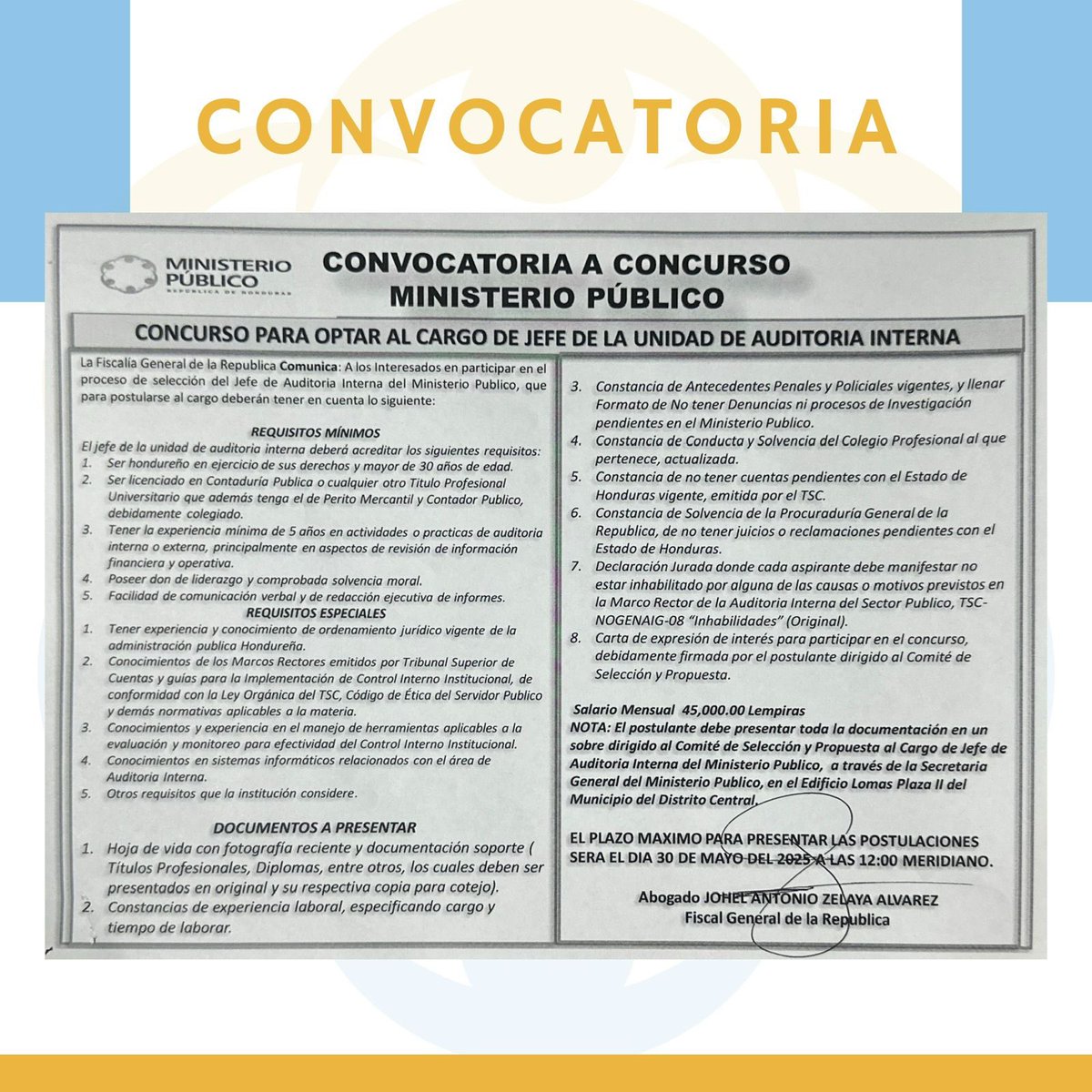 Oportunidad laboral.