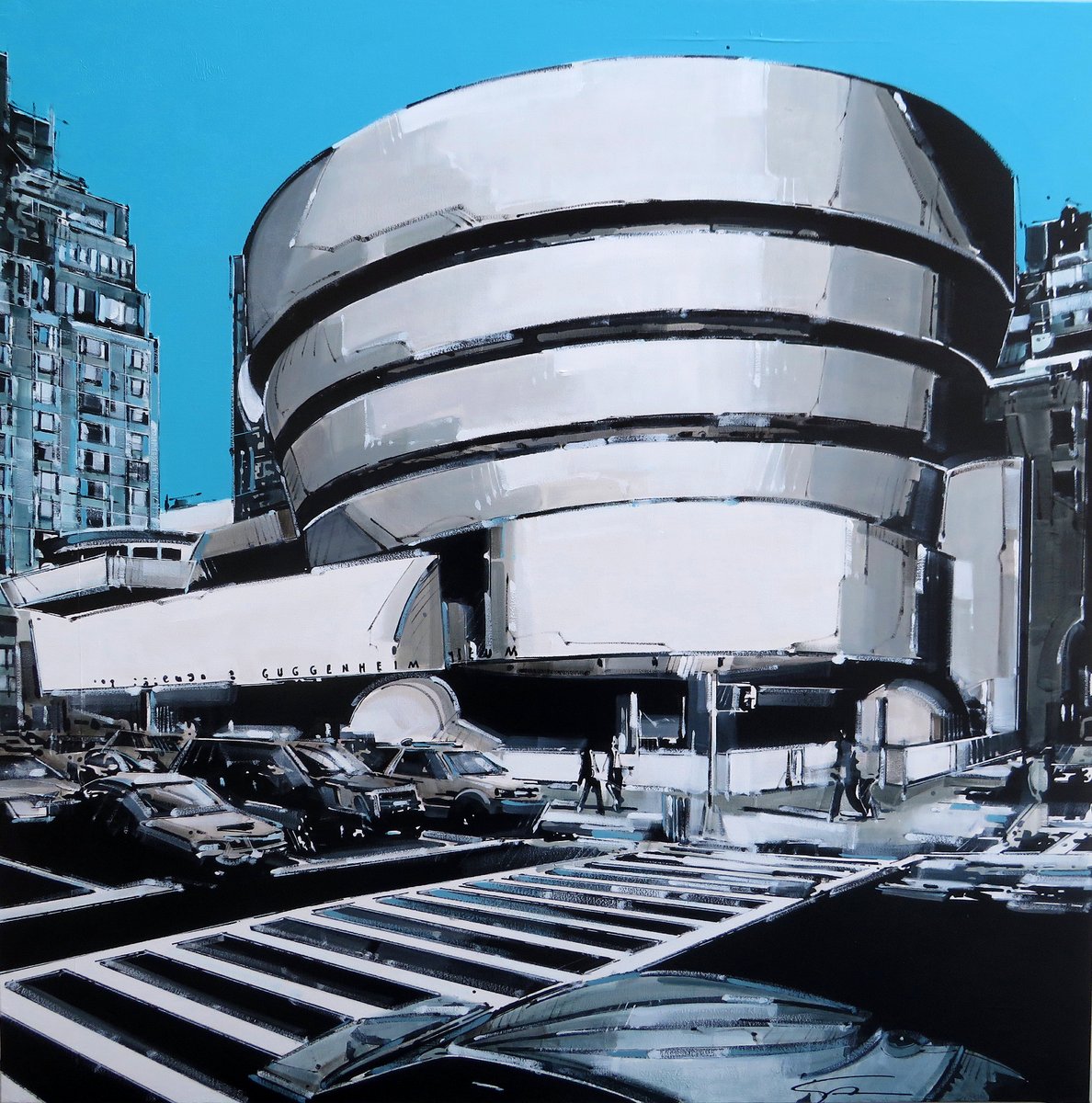 "The inspiration of my paintings is the beauty of shapes of the Guggenheim NY, an artwork that contains artworks. IN&amp;OUT expresses the connection between who we are and what we have in our hearts." -Andrea Gnocchi, this week's #FrankLloydWrightFridays artist