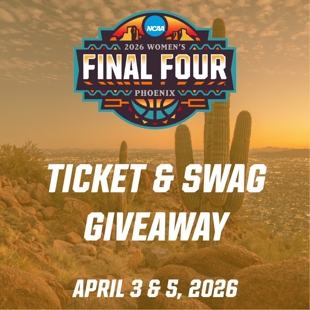 AZ Major Events Host Committee (@azmajorevents) on Twitter photo 🎉 SWEEPSTAKES ALERT: Enjoy the 2026 <a href="/WFinalFour/">NCAA Women's Final Four</a> in style by entering the official NCAA Women’s Final Four Sweepstakes!
One winner will receive:
🎟️ 2 tickets to the 2026 #WFinalFour
🛌 4-night hotel stay
💵 $500 gift card
🌵 Phoenix prize pack
🏀 PhoenixFinalFour.com 🎉 SWEEPSTAKES ALERT: Enjoy the 2026 <a href="/WFinalFour/">NCAA Women's Final Four</a> in style by entering the official NCAA Women’s Final Four Sweepstakes!
One winner will receive:
🎟️ 2 tickets to the 2026 #WFinalFour
🛌 4-night hotel stay
💵 $500 gift card
🌵 Phoenix prize pack
🏀 PhoenixFinalFour.com