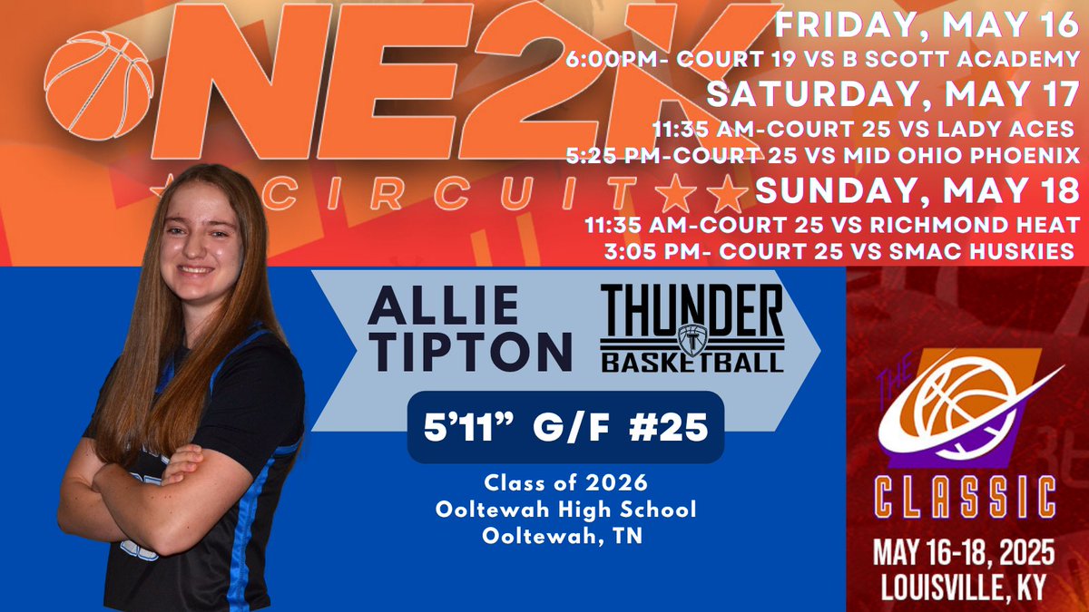 Looking forward to playing at The Classic in Louisville KY this weekend!!! <a href="/NE2KHoops/">NE2KHoops</a> <a href="/thunderbballinc/">Thunderbball</a>