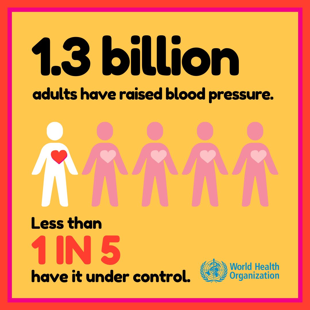 UN's tweet image. Lifestyle choices can help prevent high blood pressure:
🥦 Eat healthy foods
🚭 Avoid tobacco
🍺 Limit alcohol
🏃 Stay active
More tips from @WHO on Saturday’s World Hypertension Day: who.int/health-topics/…