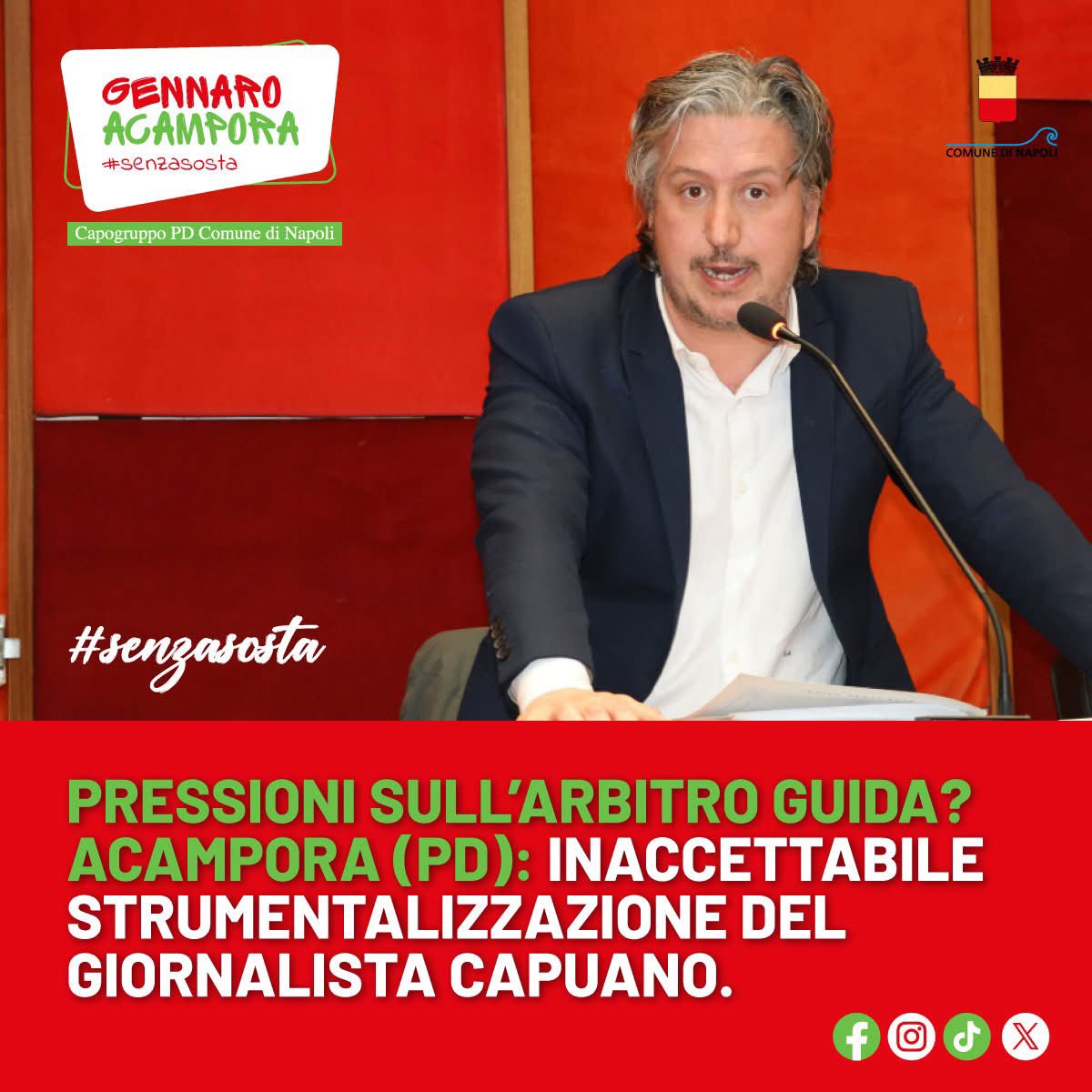 AcamporaGen's tweet image. Dispiace riscontrare che in data odierna il giornalista Giovanni Capuano si sia reso protagonista di una inaccettabile strumentalizzazione ai danni della città di Napoli e del movimento calcio del Paese.

Nota stampa ufficiale, nei commenti: 

#senzasosta #FNS