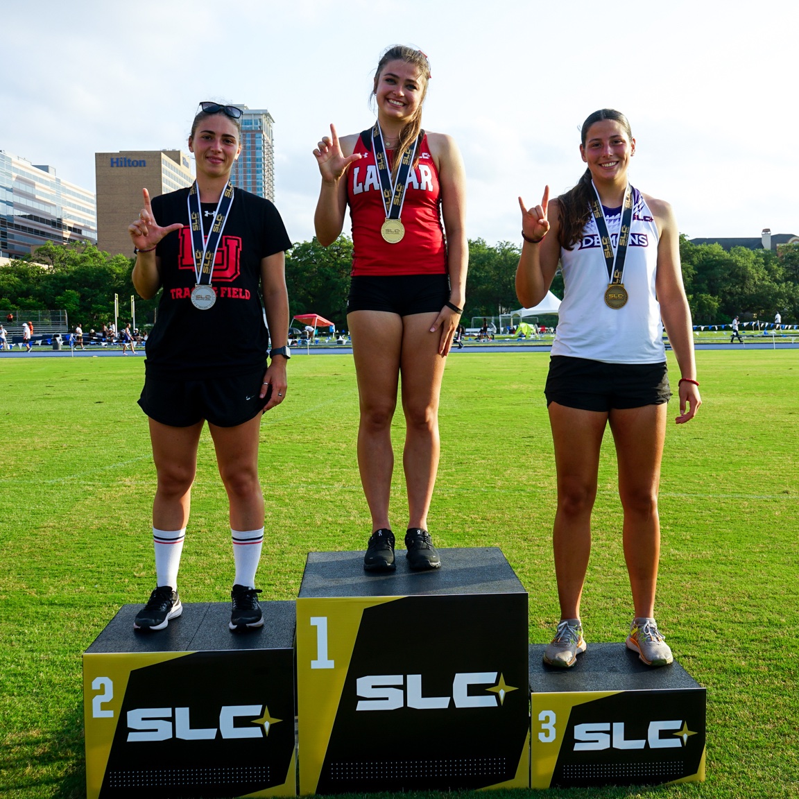 WOMEN'S JAVELIN RESULTS💪

🥇 Neelie Schiel, <a href="/LamarXCTF/">Lamar University Track and Field</a> 
🥈 Cecile Bogliolo, <a href="/LamarXCTF/">Lamar University Track and Field</a> 
🥉 Teodors Samac, <a href="/NSUDemonsTF/">NSU Demons Track</a>