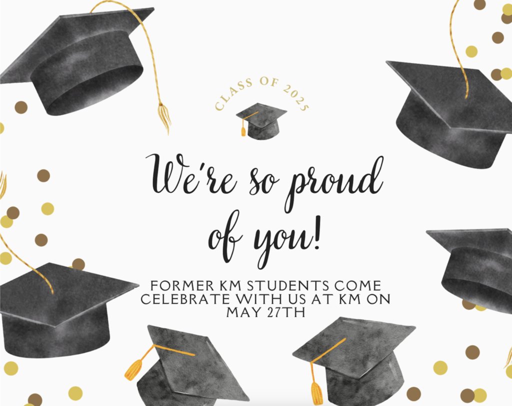 Attention all Seniors!!!!! If you are graduating this year and were a former KM student we want to celebrate you! Please come to our last PBIS assembly on May 27th at 8:45 to take your final graduation walk! #KMDolphins #MakingWavesAtKM #learnleadsucceedbpd3