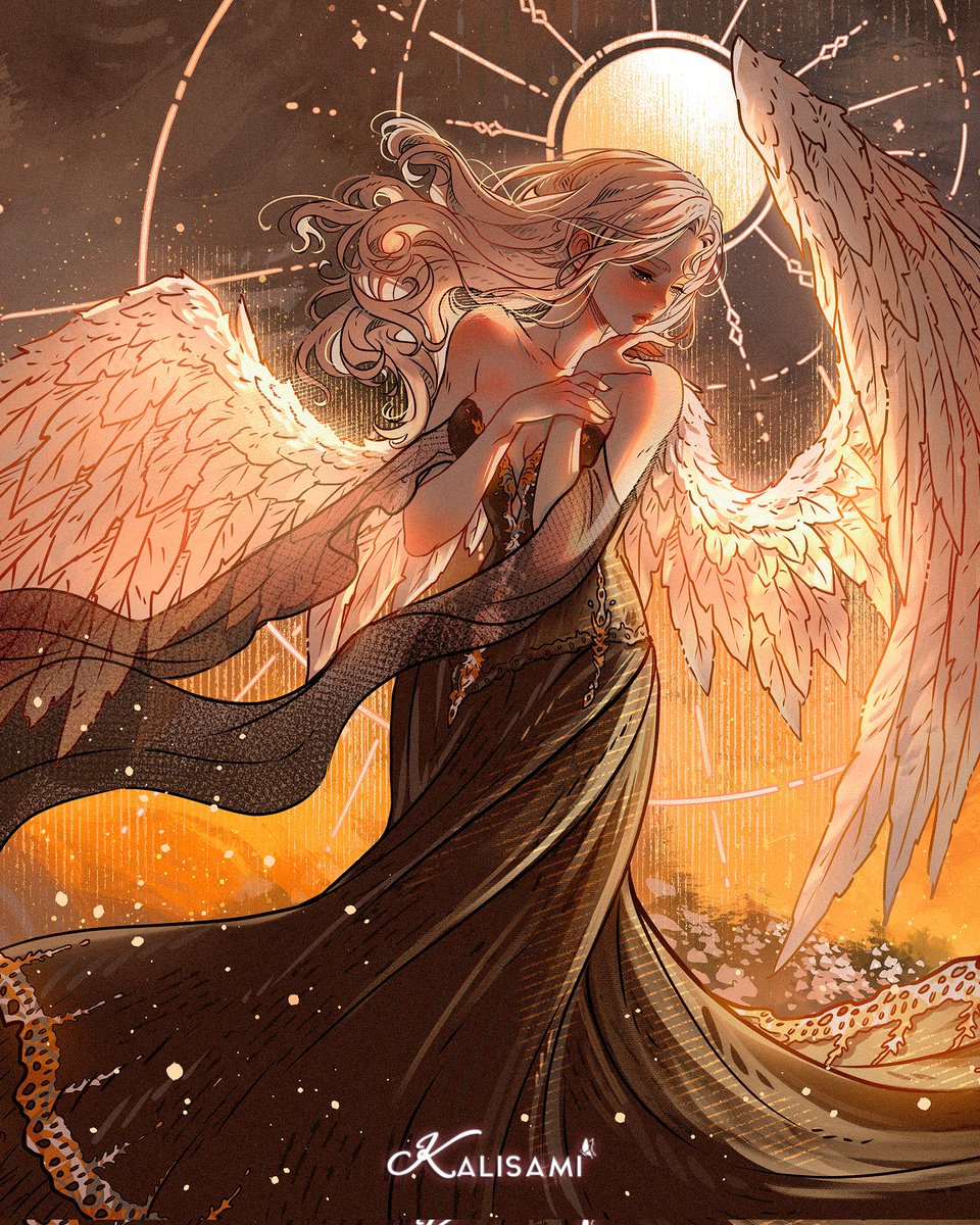 An angel inspired by the eclipse phase ✨🔆 ( it took 11 hrs in total)