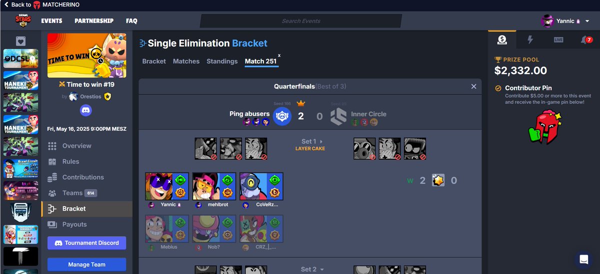 2. Place in 2.3k Matcherino. Ggs to everyone we faced🐧