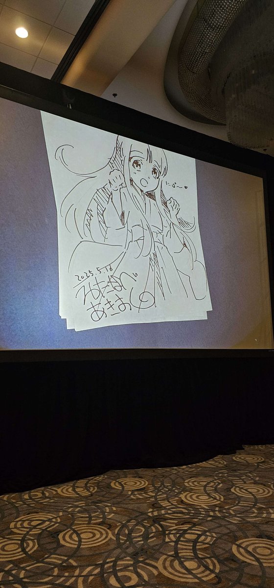 At #animecentral2025, Akio Watanabe, character designer of the #Higurashi GouSotsu anime, drew Rika Furude at his live drawing panel! 

Many thanks to Lightning for providing pictures!