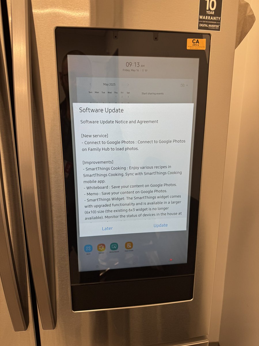 I hate when the fridge needs a firmware update.