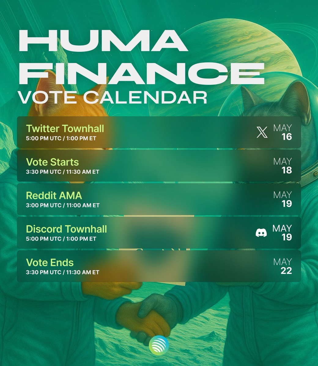 There is a lot to come for the <a href="/humafinance/">Huma Finance 🟣</a> vote! 

Get ready!