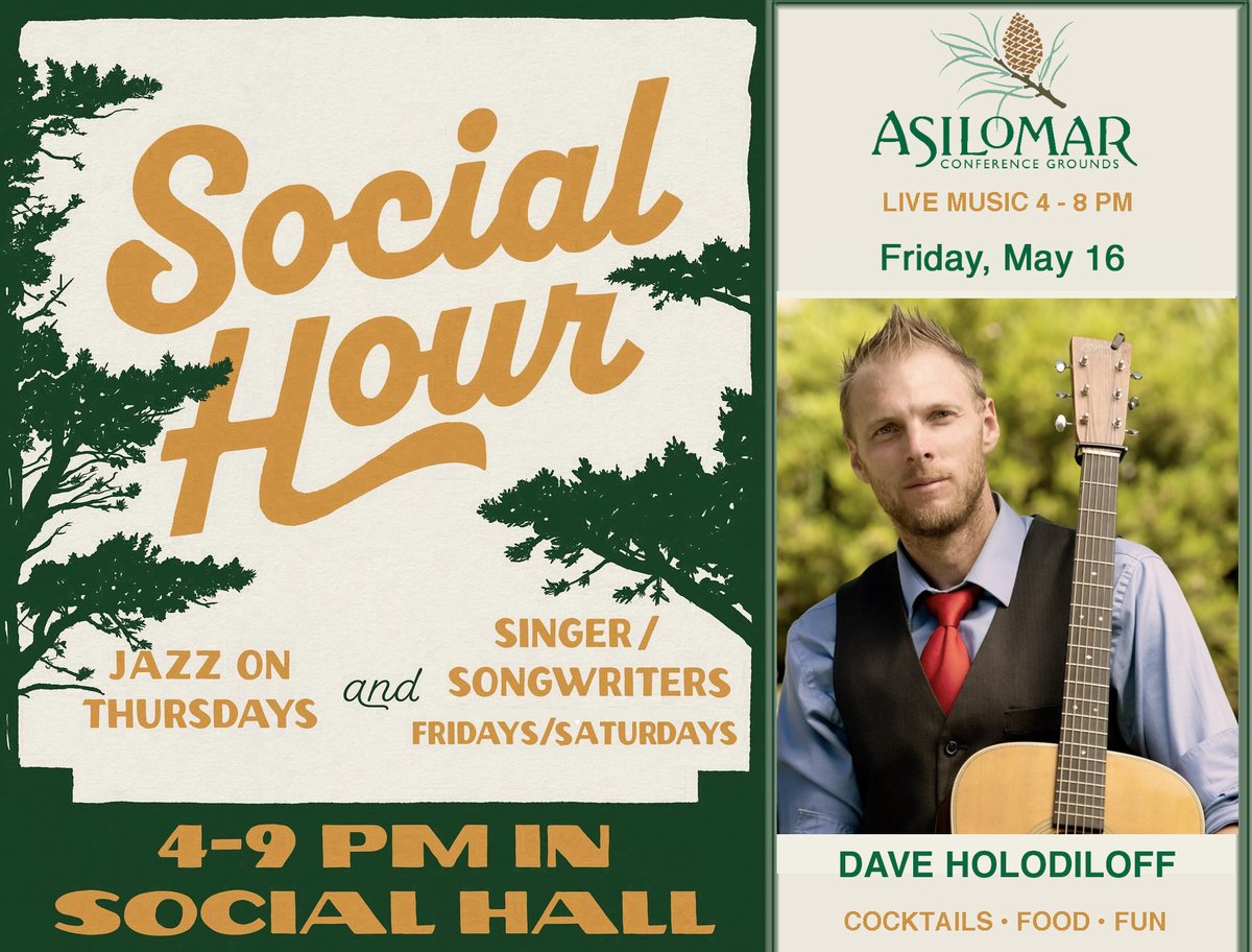 Kelly_Pro1's tweet photo. @AsilomarSB
4-9 SocialHour
live music Fri May 16 w Dave Holodiloff
https://t.co/rFpMekhegp
#Asilomar #statepark #socialhour #snacks #shareablebites #cocktails #beer #wine #tea #coffee #fireplace #livemusic #mandolin #guitar #vocals #Jazz #rock #bluegrass #Celtic #worldbeat https://t.co/wMe3R1bWaL