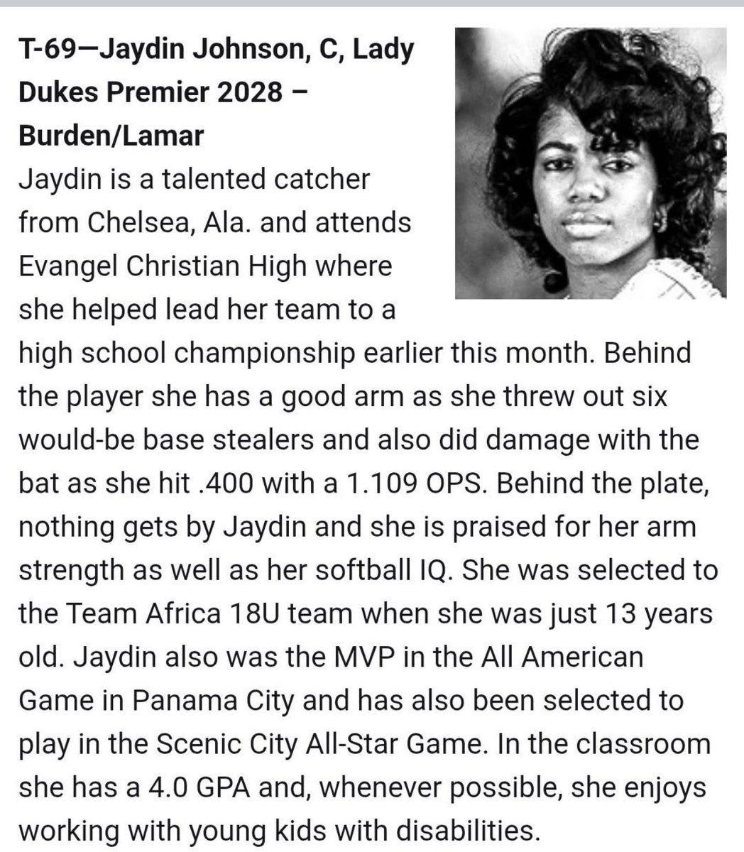 JaydinJ2028's tweet photo. God has been so good to me!!! Thank you @LineDsoftball for having me in the top 100. Going to keep working hard.#Blessed#GodIsGood. @LadyDukes28Nat @LadyDukesLamar @CoachTonyBurden @Dukes16uNat @Coach_Alameda @TCam_FSUSB @DukeCoachYoung @oliviaadyan @KateMalveaux @CoachMalveaux @coachmegsmith @BUMoore @BaylorSoftball @Coach_SniderSB @CoachBallMalone @noahbsanders @UGACoachTony @UGASoftball @djgasso @ArizonaSoftball @CaitlinLowe @Christianconr15 @SoftbalAmerica @TopPreps @DirectRecruits @CoastRecruits @SBRRetweets @SunilSportsNews @nxt1sports @CAASoftballAdv @NFCAorg @YAthletesF