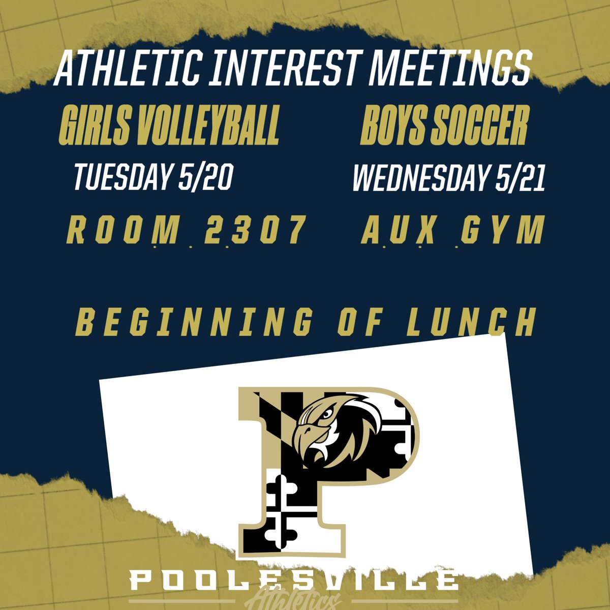 Poolesville AD (@phsfalcons18) on Twitter photo Athletic interest meetings coming up for girls volleyball and boys soccer. Come meet the coaches.
<a href="/mrcarothersphs/">Mark A. Carothers</a> <a href="/phsathletics/">PHS Athletics</a> Athletic interest meetings coming up for girls volleyball and boys soccer. Come meet the coaches.
<a href="/mrcarothersphs/">Mark A. Carothers</a> <a href="/phsathletics/">PHS Athletics</a>