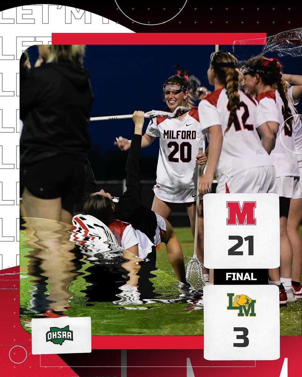 Milford_Eagles's tweet photo. Girls lacrosse takes the DUB against Little Miami in the first round tournament game 21-3!! Eagles will advance to the next round!!
#dubs #letmknow๐ฆ
https://t.co/DSWlt11ag2