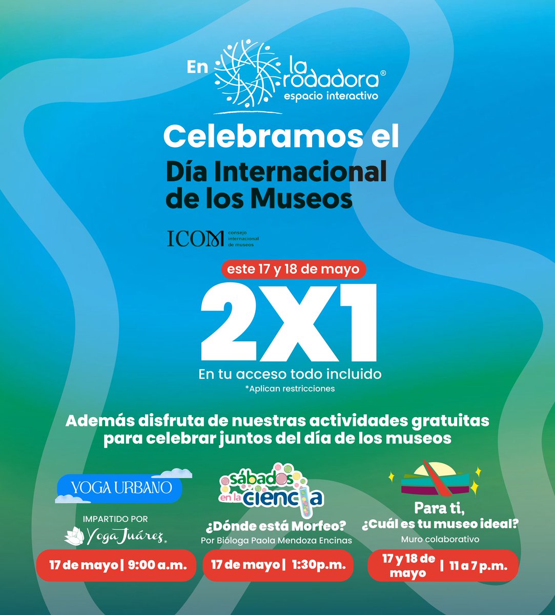 📷 Este 18 de mayo celebramos el Día Internacional de los Museos <a href="/IcomOfficiel/">International Council of Museums (ICOM)</a>, bajo el tema 2025 "El futuro de los museos en comunidades en constante cambio".
Los invitamos a las actividades que tendremos en el museo este fin de semana en La Rodadora🦖
#DIM2025