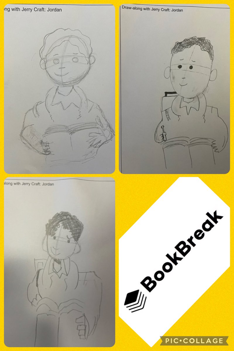 JGB_Library (@jgb_library) on Twitter photo Our 5th graders enjoyed listening to <a href="/JerryCraft/">Jerry Craft</a> share about NEW KID <a href="/BookBreak4Schls/">BookBreak School Author Talks</a>.
Then they challenged themselves to draw Jordan during the draw along with Jerry. Our 5th graders enjoyed listening to <a href="/JerryCraft/">Jerry Craft</a> share about NEW KID <a href="/BookBreak4Schls/">BookBreak School Author Talks</a>.
Then they challenged themselves to draw Jordan during the draw along with Jerry.