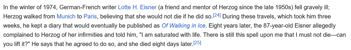 No wonder hearing werner herzog talk is interesting, that guy was imbued with supernatural spirits