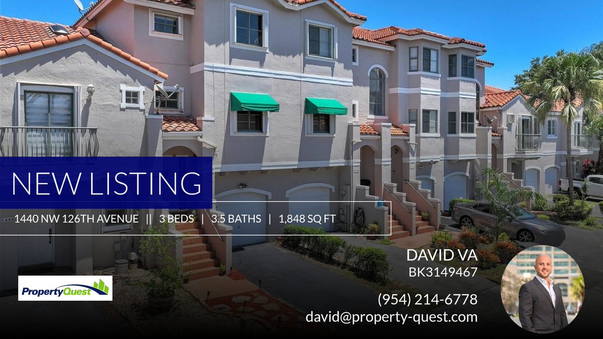 property_quest's tweet photo. 📍 New Listing 📍 Take a look at this fantastic new property that just hit the market located at 1440 Nw 126th Avenue in Sunrise. Reach out here or at (954) 214-6778 for more information

David Va | PropertyQuest®
Director of Luxur... https://t.co/97fw2GiW7e https://t.co/kT1QhPZhwZ