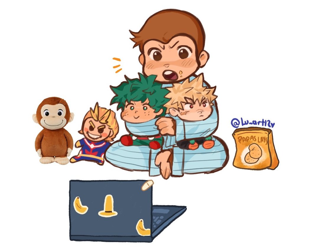 Lu_art12yD's tweet photo. Curious George was my favorite character when I was little, so it was sweet to think that he was a fan of the WonderDuo and watched it every chance he got 😭🧡💚
#dkbk #bkdk #MHA https://t.co/0KEvTbiRrl