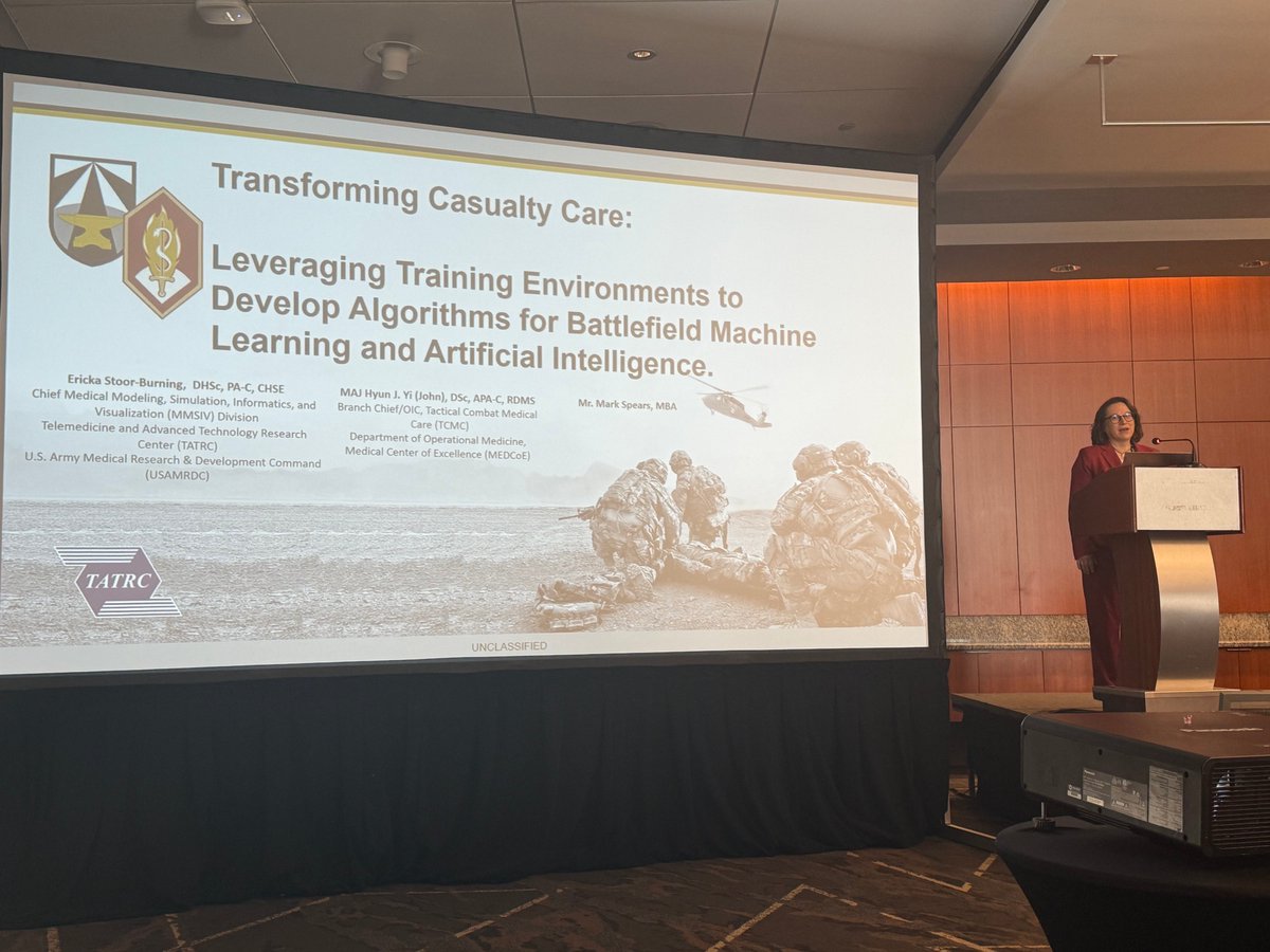 TheTATRC's tweet photo. TATRC’s MMSIV Team was proud to take part in the Annual @SpecOpsMedics 2025 Scientific Assembly.

We were honored to contribute to the dialogue that will most certainly advance innovations in combat medical care.
#FuseTheTeam | #FindAWay | #AutomatingCasualtyCare | #SOMA25 https://t.co/tbBoQFdmdN