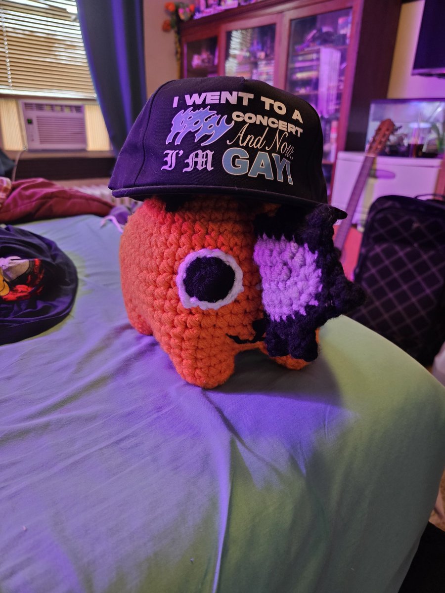 jacobalthouse's tweet photo. Forgot to upload stuff from Sonic Temple! But first, scored a Poppy hat that out crocheted Pochita is rocking https://t.co/2KCfatpU64