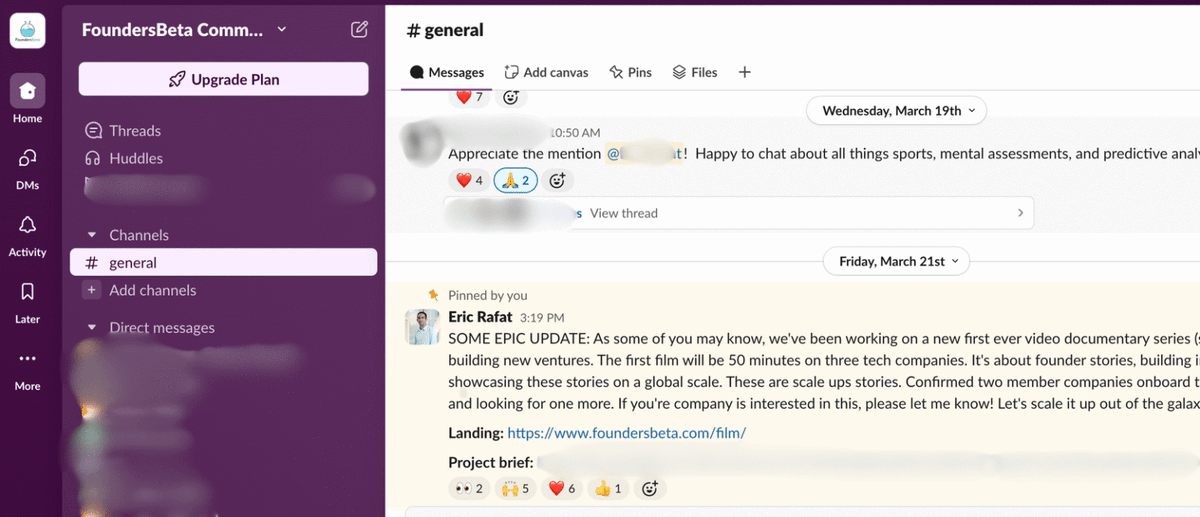 Need a private space to meet other founders? 👋🏻

Join our Slack community. 

Discuss, share, and engage with your projects.
