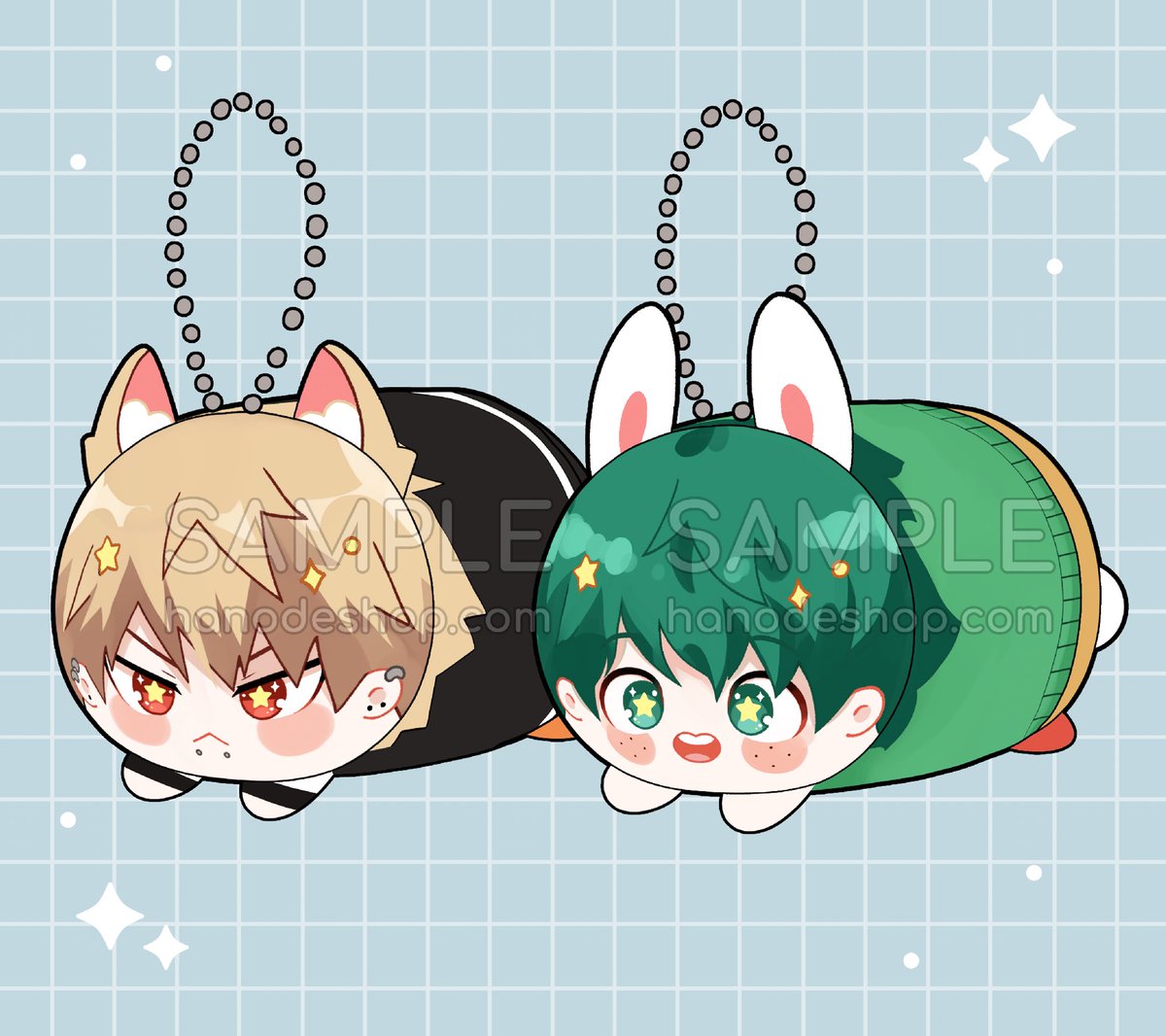 Bkdk punk/prep mochikororin plushie designs !! 🥹🧡💚