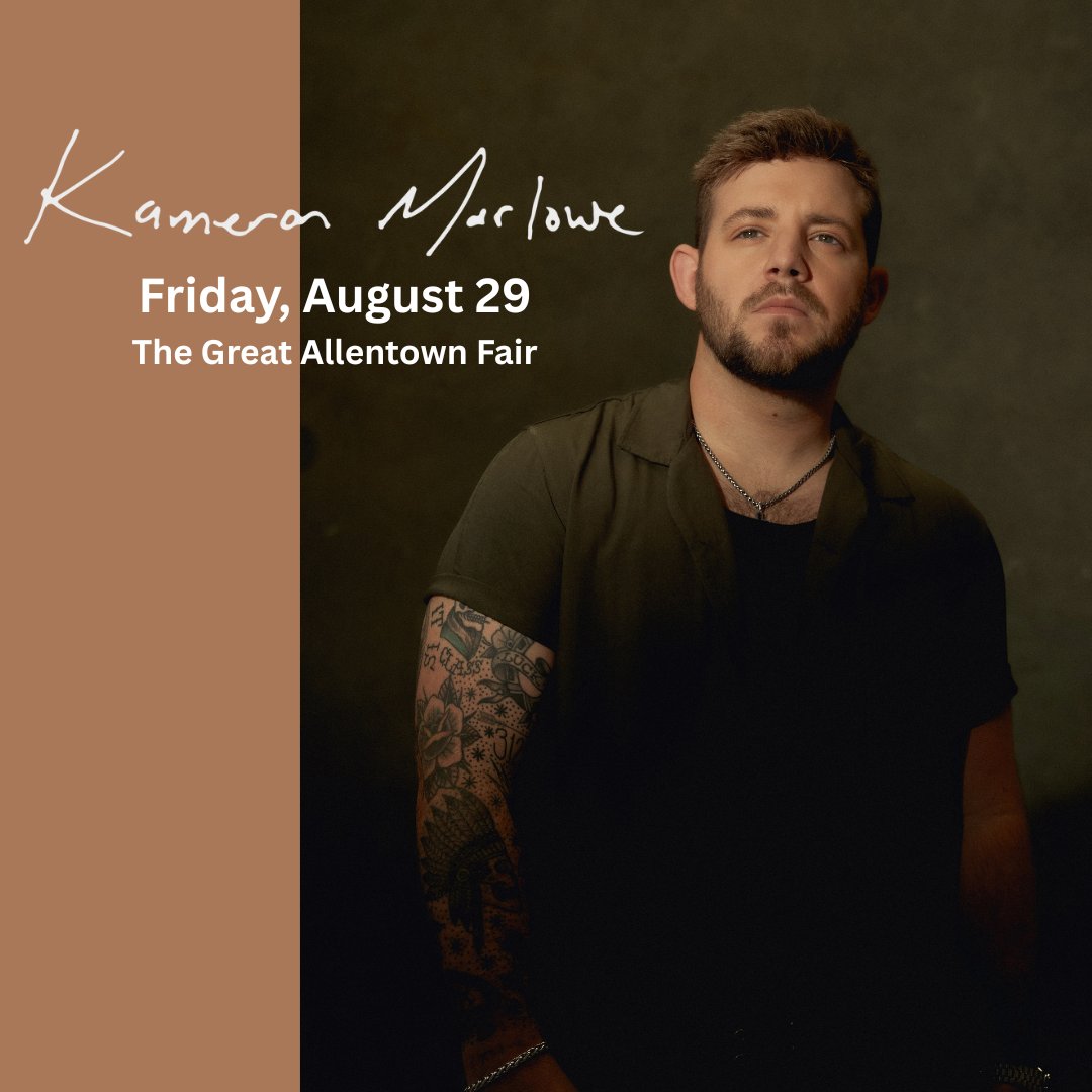 JUST ANNOUNCED! 

We’re excited to welcome Kameron Marlowe as special guest for Kane Brown on Friday, August 29!

You won't want to miss this show on the Service Electric Grandstand Stage!

Get tickets now: AllentownFair.com

<a href="/kanebrown/">Kane Brown</a> <a href="/kameronmarloweo/">Kameron Marlowe</a> <a href="/SENetworkTV/">Service Electric Network</a> <a href="/sectv/">Service Electric Cable TV & Communications</a>
