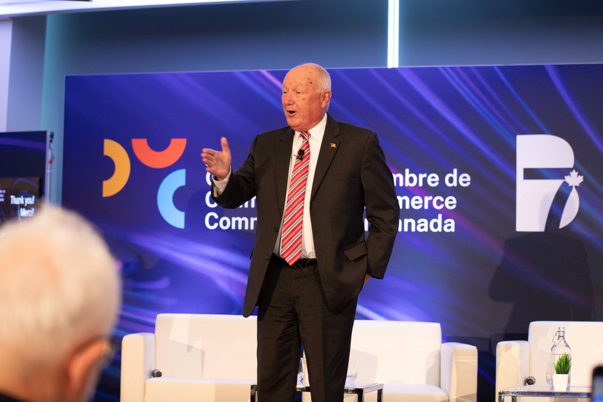 CdnChamberofCom's tweet photo. Thank you to @USAmbCanada, Pete Hoekstra, for joining us at the #B7Summit in Ottawa this afternoon.
Amb. Hoekstra emphasized the importance of economic collaboration and shared prosperity among G7 nations.
"When we are all open for business, we have a better and safer world." https://t.co/TxsSbPlawG