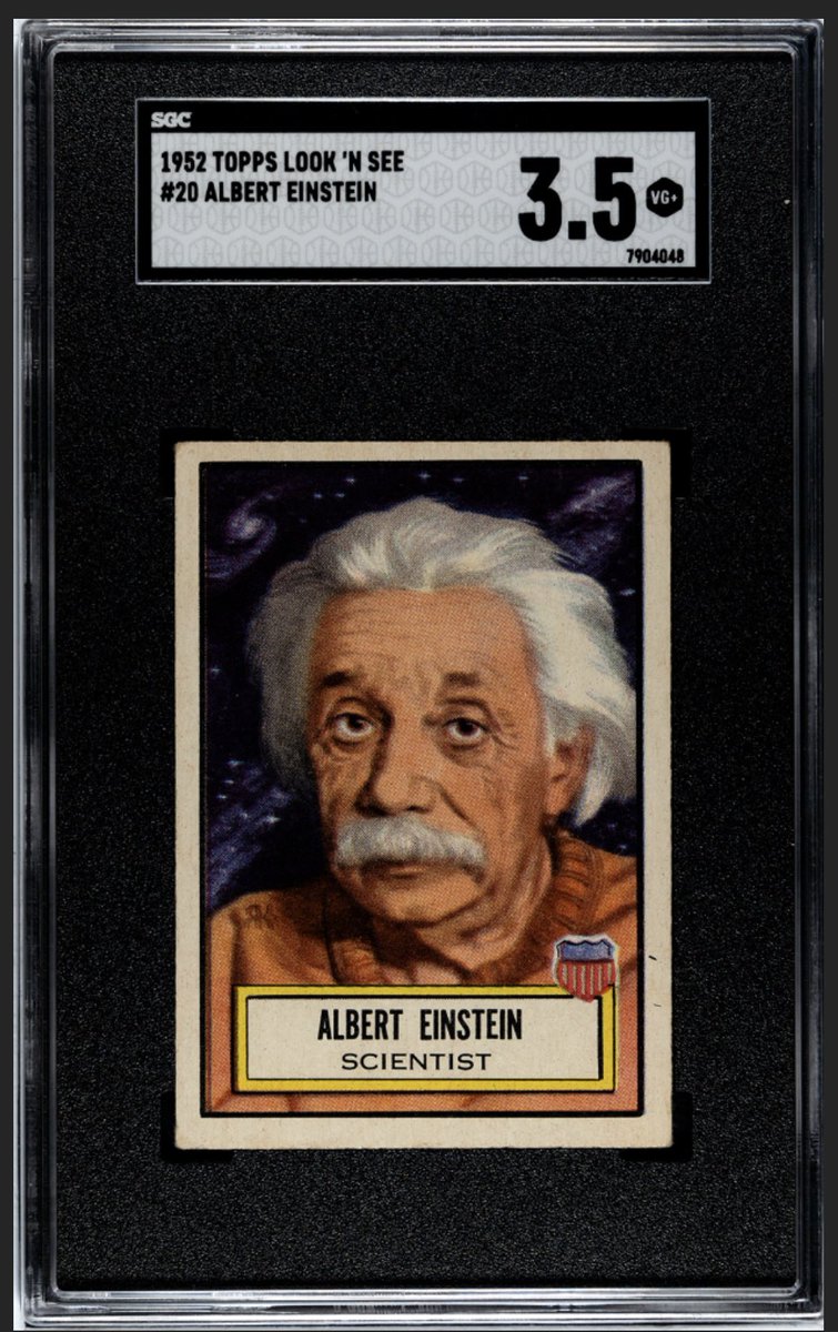 Mizcards24's tweet photo. I’ve been seeing too many football cards in the feed 😅

Lets see some of your favorite Non-Sports cards below 👇 👇👇

Here’s my favorite from the PC, A 1952 Look ‘N See Einstein https://t.co/8iplu9QzS5