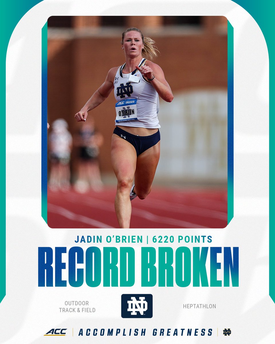 theACC's tweet photo. 𝐃𝐎𝐌𝐈𝐍𝐀𝐍𝐓 👑

After winning all seven Heptathlon events, Jadin O'Brien sets a new ACC record with 6,220 points. https://t.co/W0DGtjBrlJ