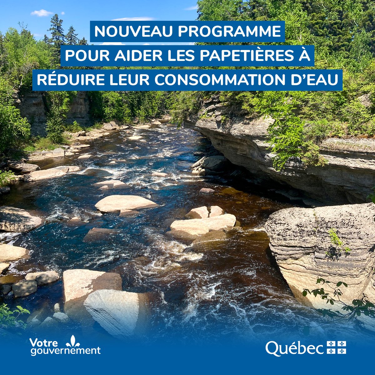Ministère des Ressources naturelles et des Forêts (@mrnfqc) on Twitter photo 📢 Le @GouvQC annonce la mise en œuvre du Programme de réduction d’eau des papetières (#PREP).
<a href="/EnvironnementQc/">Environnement Québec</a>
Communiqué 👉 t.ly/MOslG 📢 Le @GouvQC annonce la mise en œuvre du Programme de réduction d’eau des papetières (#PREP).
<a href="/EnvironnementQc/">Environnement Québec</a>
Communiqué 👉 t.ly/MOslG