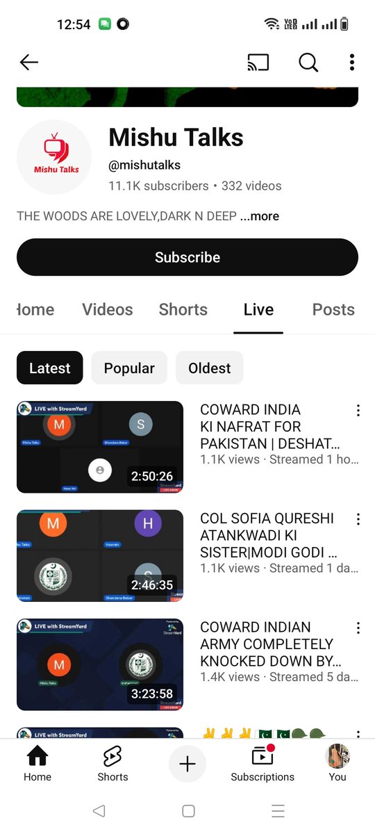 summithakur3's tweet photo. @PIB_India @MIB_India @DDNewslive @airnewsalerts @AshwiniVaishnaw @SpokespersonMoD @MIB_India @HMOIndia  @randomsena @GoI_MeitY please look into this . This YouTube account is continuously pouring anti-India propaganda . Many indians also join their lives . Block this channel for national security issues. The channel name is mishu talks . https://t.co/XvtunyaUdI