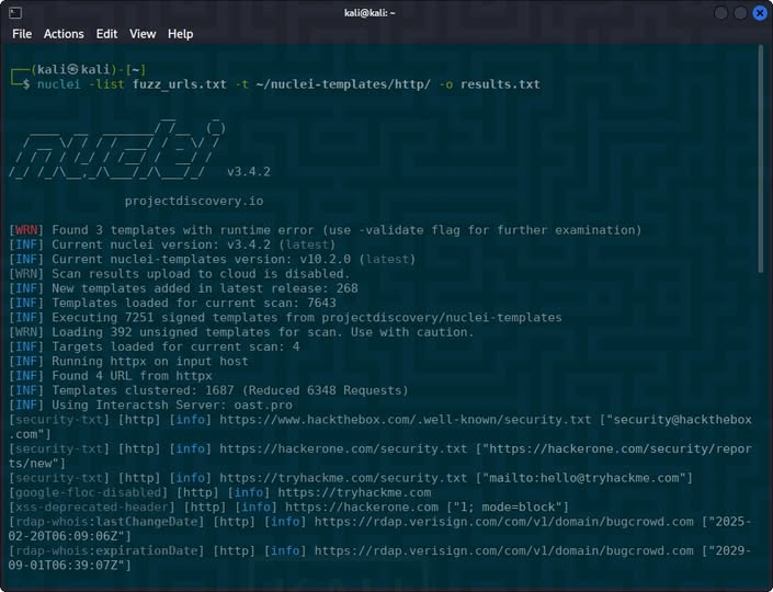 🛡 ¿Qué es Nuclei?
Nuclei es el escáner de vulnerabilidades más rápido y modular del mercado, creado por ProjectDiscovery. Con su motor basado en YAML, permite escanear miles de hosts en minutos, identificando desde CVEs críticos hasta configuraciones mal implementadas.
⚡️