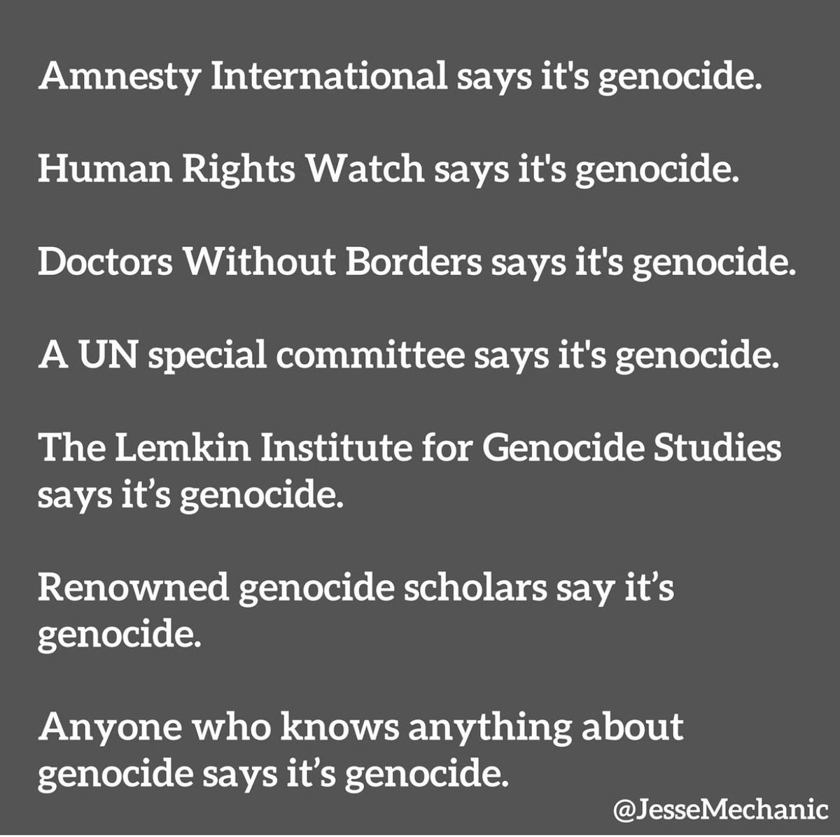 It’s genocide.