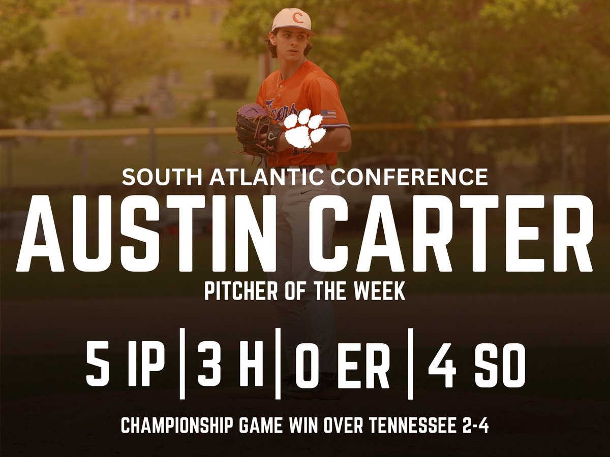 Congrats Brennan Kwiatkowski and Austin Carter on player of the week honors for the week (5/5).Brennan played a huge role in the Tiger offense during the regional, batting .455.Austin gave up only 4 hits and threw 4 strikeouts to give the Tigers the win.Congrats!!
<a href="/NCBA_Baseball/">NCBA</a>