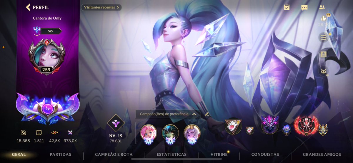 Oie gente to vendendo minha conta pq meu celular resolveu morrer, vem junto com a do lol e tft. Qualquer dúvida me manda msgn aq na dm