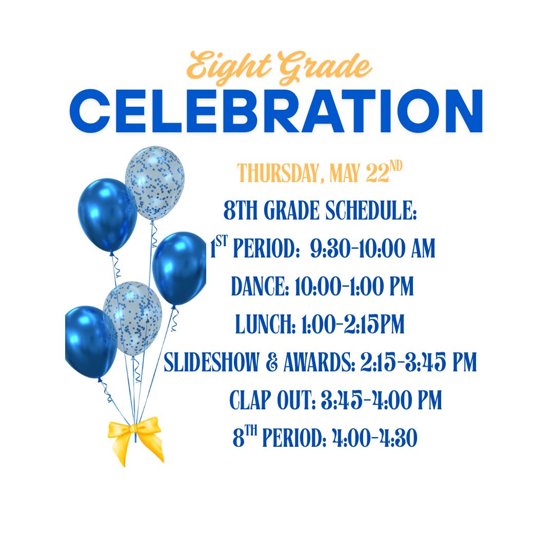 🚨Mark your calendars! Our 8th Grade Clap Out is happening on May 22 at 3:45PM! Parents, families, and guests, we invite you to join us on the Car Ramp to cheer on our amazing 8th graders as they take a walk around campus, celebrating their hard work and achievements at TC!